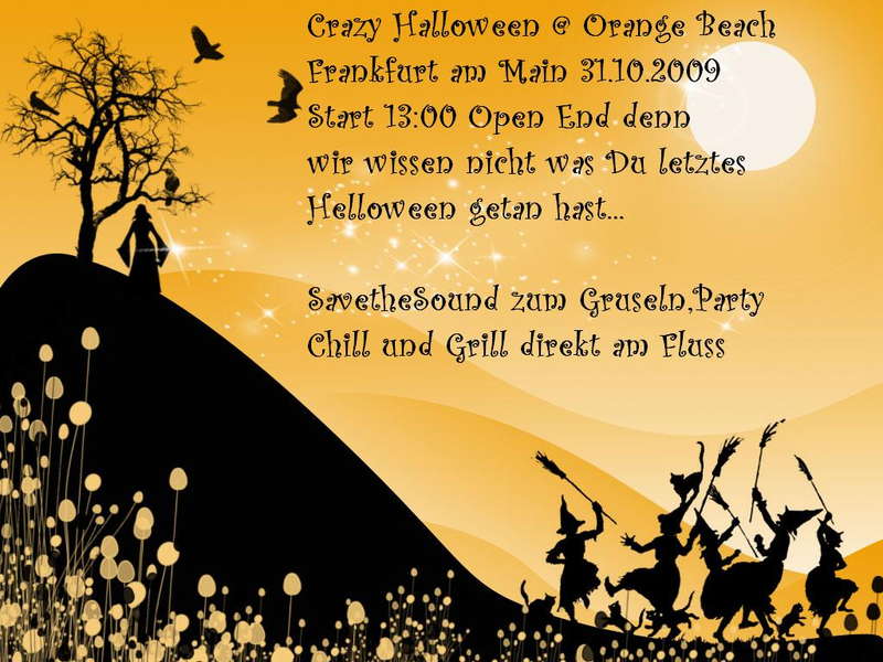 Party Flyer Crazy Halloween @ Orange Beach 31 Oct '09, 13:00
