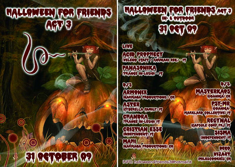 Party Flyer 3ò HALLOWEEN for FRIENDS act III 3ò 31 Oct '09, 20:00