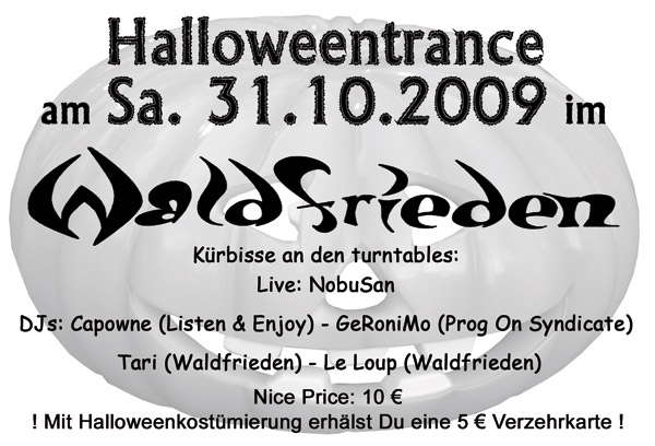 Party Flyer Planet Waldfrieden - Halloweentrance 31 Oct '09, 23:00