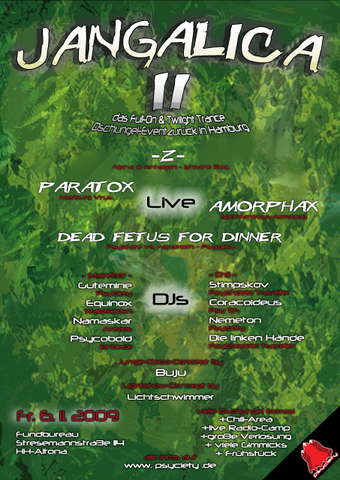 Party Flyer Jangalica II -Das Dschungel Erlebnis- 150% PARTY! 6 Nov '09, 22:00