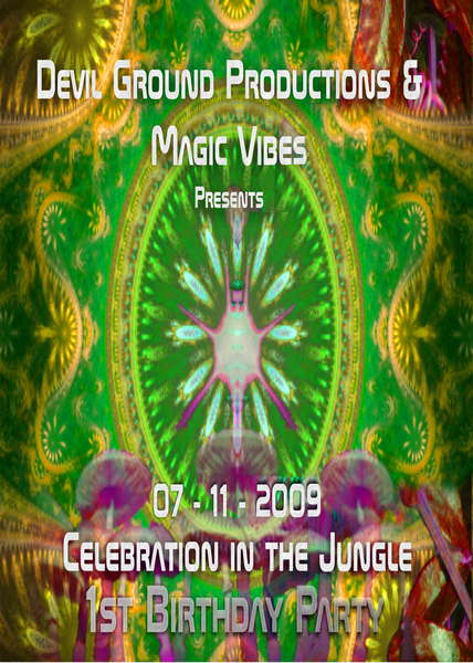 Party Flyer CELEBRATION IN THE JUNGLE DEVIL GROUND 1ST BIRTHDAY PARTY 7 Nov '09, 22:00