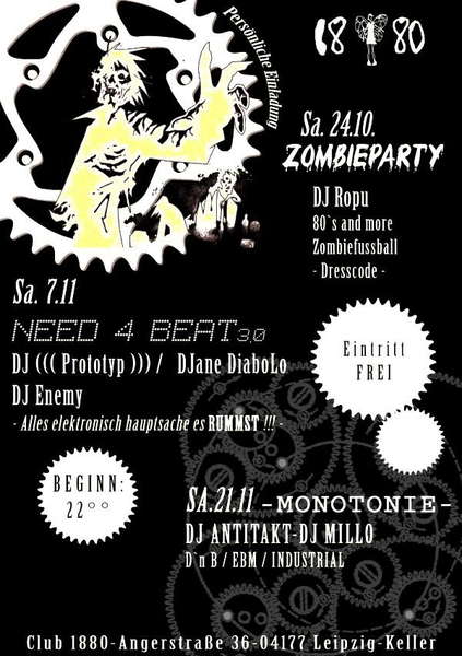 Party Flyer "need4beat" vol.3 7 Nov '09, 22:00