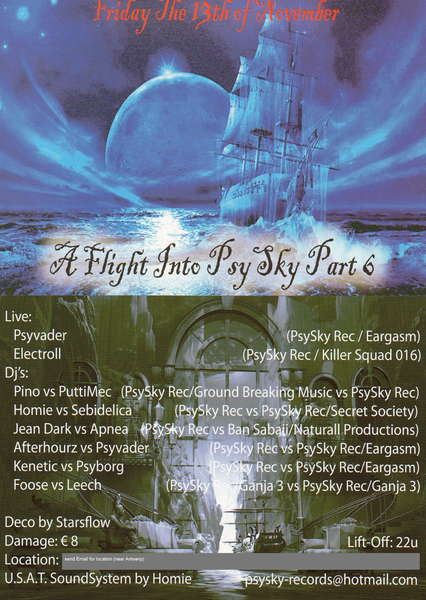 Party Flyer A FLIGHT INTO PSYSKY part6 13 Nov '09, 22:00