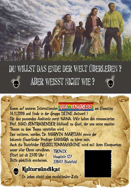 Party Flyer GOA Kongress mit MAD CONTRABENDER (Live) 14 Nov '09, 22:00