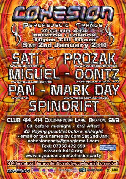 Cohesion Jan 2nd 2010 Psy Trance Party 2 Jan 2010 Brixton