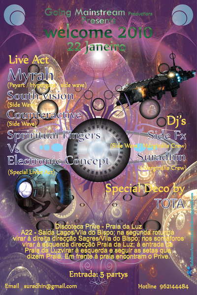 Party Flyer First 2010 party @ Algarve 22 Jan '10, 23:00