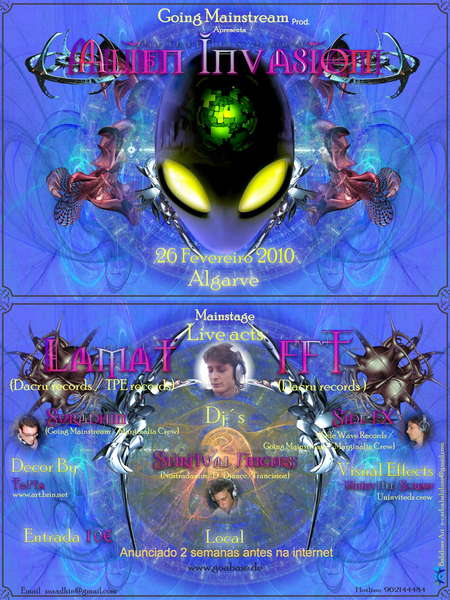 Going Mainstream presents - ALIEN INVASION - Lamat / FFT · 26 Feb '10, 23:00