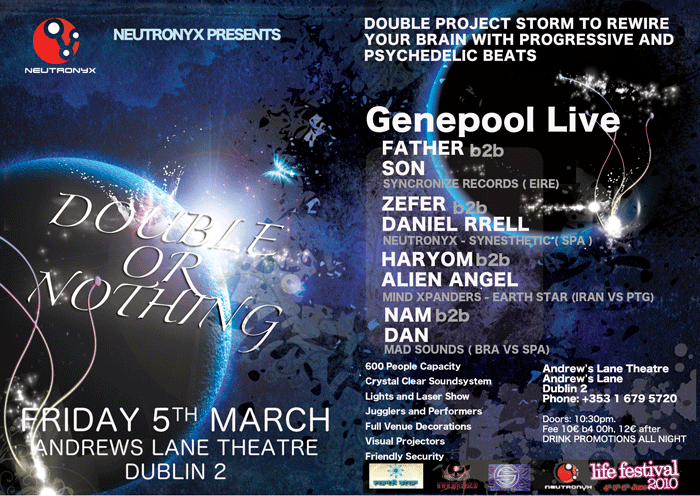 Neutronyx presents: Double or nothing !! 5 Mar '10, 22:00