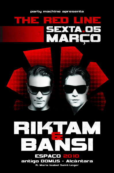 Party Flyer The Red Line with RIKTAM & BANSI live 5 Mar '10, 23:30