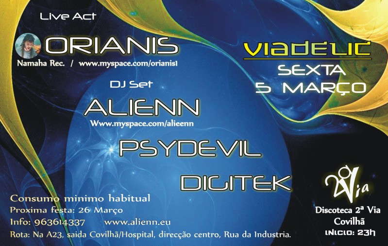 Party Flyer VIADELIC - Covilha 5 Mar '10, 23:30