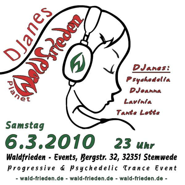 Party Flyer DJanes Planet Waldfrieden 6 Mar '10, 23:00