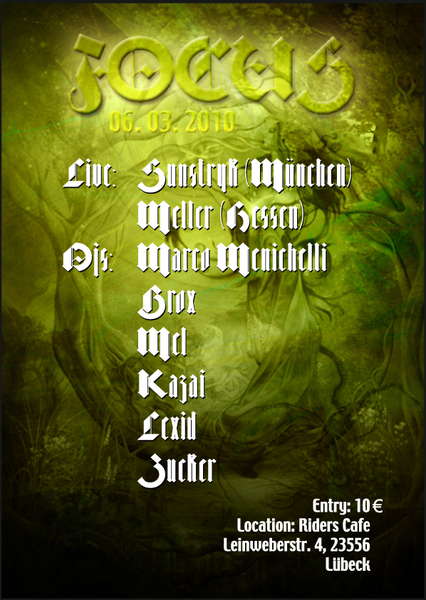 Party Flyer FOCUS : Live> "SUNSTRYK" u. "MELLER" 6 Mar '10, 23:00