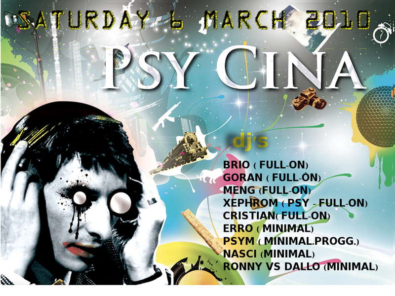 Party Flyer PSY CINA 6 Mar '10, 23:00