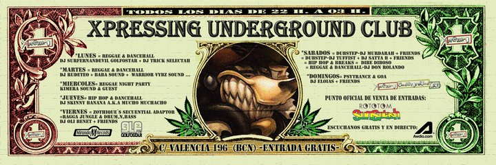 Party Flyer PSYSUNDAYS @ XPRESSING ... (Dj's PSYKOBLIK & ELOIAS) 18 Jul '10, 22:00