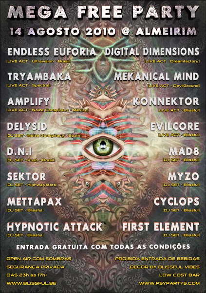 BLISSFUL MEGA FREE PARTY CANCELADA 14 Aug '10, 23:00