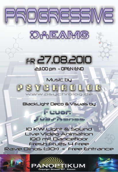 Party Flyer PROGRESSIVE DREAMS 2010 27 Aug '10, 23:00