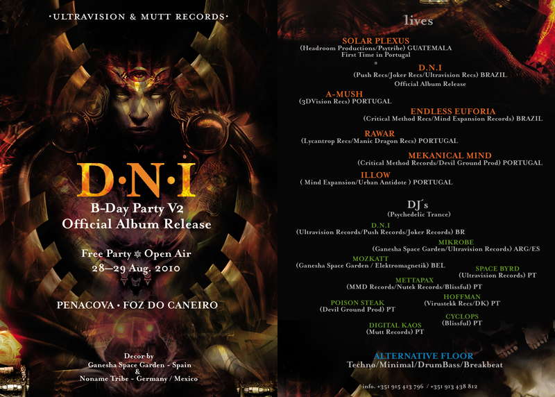 Party Flyer d.N.i B-Day v2 & Official Album Release FREE PARTY, PENACOVA 28 Aug '10, 23:00