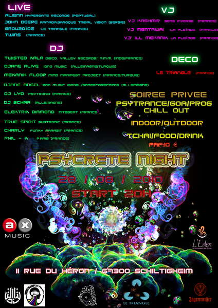 Party Flyer PSYCRETE NIGHT 18 Sep '10, 20:00