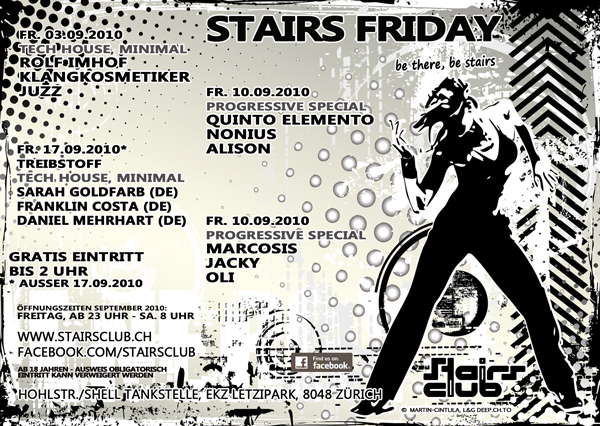 Stairs Friday Progressive 10 Sep '10, 23:00