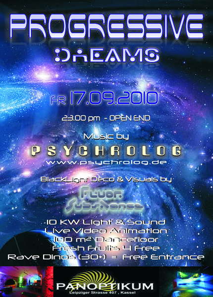 Party Flyer PROGRESSIVE DREAMS 17 Sep '10, 23:00