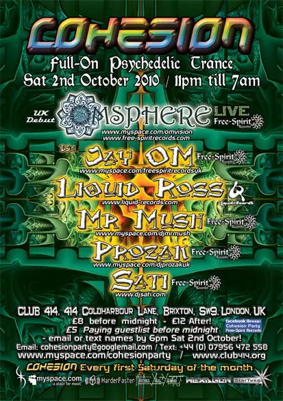 Cohesion October Psy Trance Party 2 Oct 2010 London United