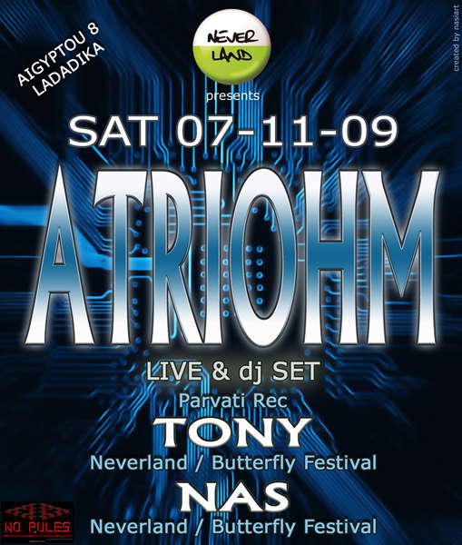 Party Flyer ATRIOHM 7 Nov '09, 23:30