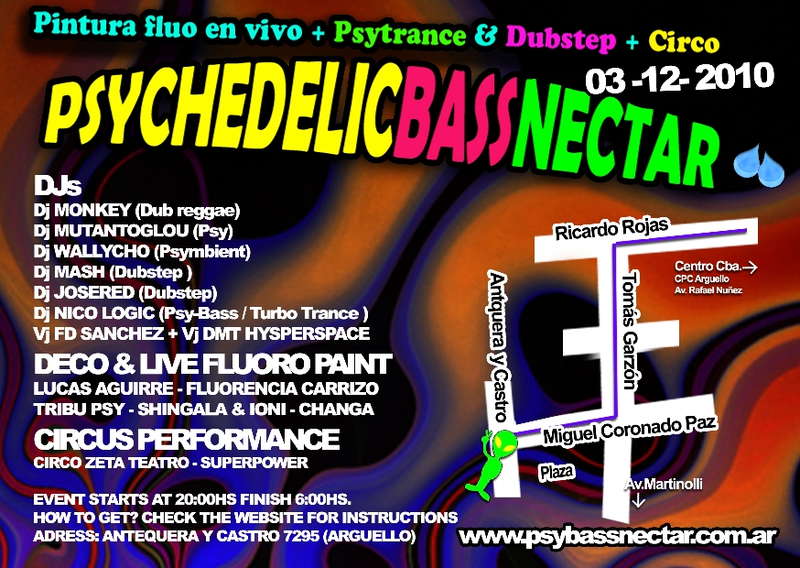 Psychedelic Bass Nectar Fluo Party · 3 Dec 2010 · Córdoba, Arguello  (Argentina) · goabase ॐ parties and people
