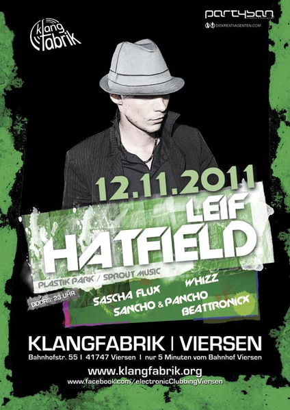 Klangfabrik presents LEIF HATFIELD 12 Nov '11, 23:00