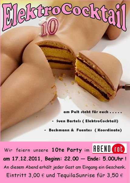 Party Flyer ElektroCocktail die 10te! 17 Dec '11, 22:00