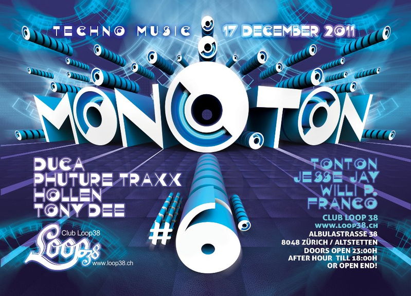 Party Flyer Mono.Ton 6 & After Hour till 18:00 17 Dec '11, 23:00