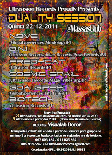 Party Flyer Duality Session Powered by Ultravision Records 22 Dec '11, 23:30