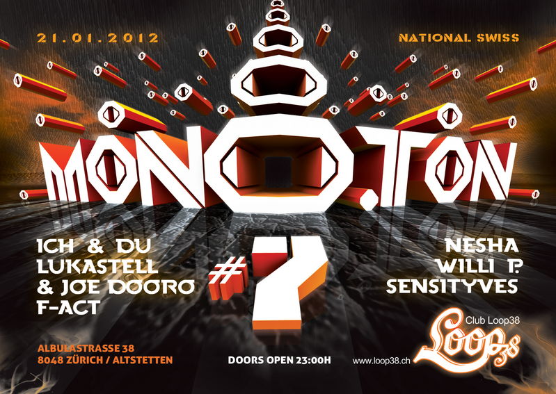 Party Flyer MONO.TON 7 - National 21 Jan '12, 23:00