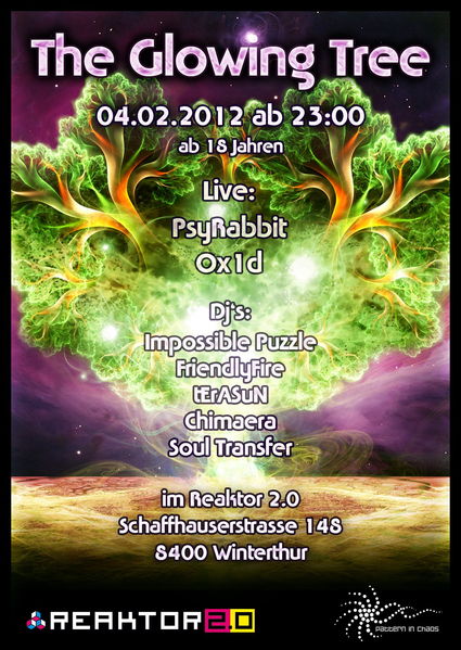 Party Flyer The Glowing Tree 4 Feb '12, 23:00