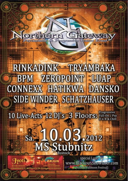 Party Flyer NORTHERN GATEWAY 15 @ MS STUBNITZ - 3 Floors 10 Mar '12, 23:00
