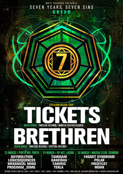 Party Flyer Seven Years, Seven Sins 24 Mar '12, 23:30
