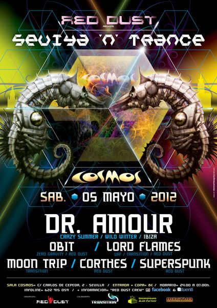 Party Flyer SEVIYA 'N' TRANCE ●ૐ● SALA COSMOS 5 May '12, 23:30