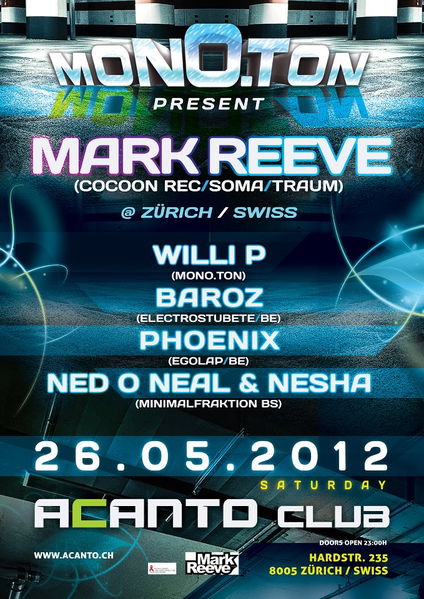 Party Flyer Mono.Ton present MARK REEVE 26 May '12, 23:00