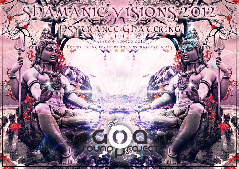 Party Flyer SHAMANIC VISIONS 2012 - From Brazil Live : BURN IN NOISE 4 Aug '12, 21:00