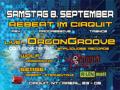 Party Flyer REBEAT IM CIRQUIT 8 Sep '12, 18:00