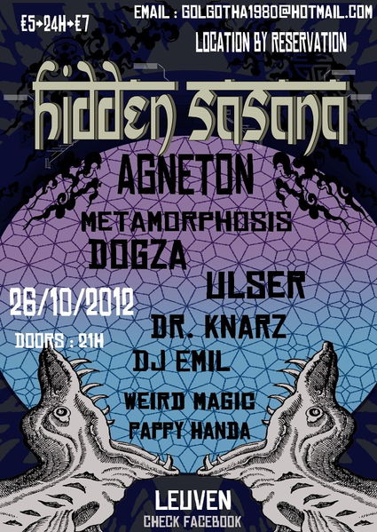 Party Flyer Hidden Sasana 26 Oct '12, 22:00