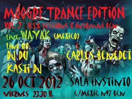 Party Flyer MOOGRE TRANCE EDITION Vol.2 U.S.B SESSIONS & INSOMNI 26 Oct '12, 23:30