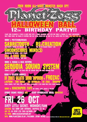 Party Flyer PLANET ZOGG Halloween Ball & 12th Birthday Party!! 26 Oct '12, 23:30