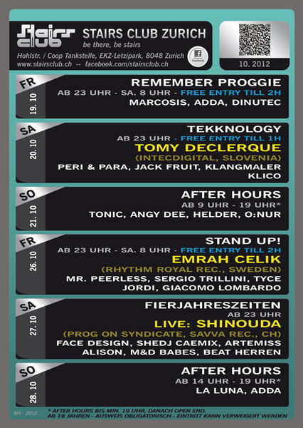 Party Flyer Stand Up! mit Emrah Celik @ Stairs Club Zürich 26 Oct '12, 23:00