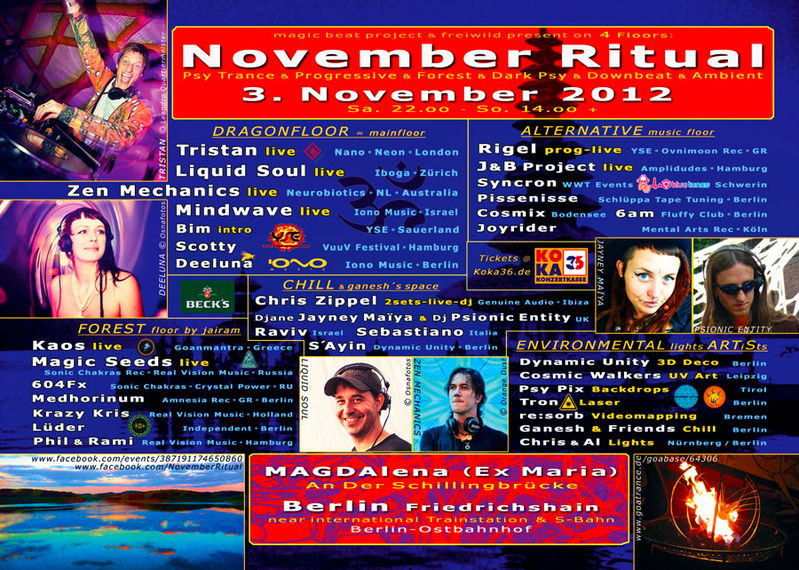 NOVEMBER RITUAL*** 10 years @ Deli-Maria-MagdaLena 3 Nov '12, 22:00