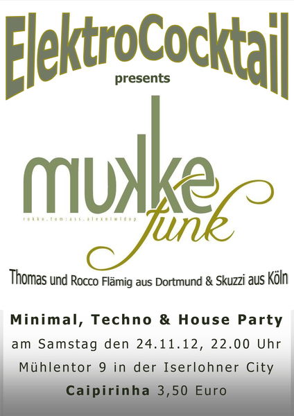 Party Flyer ElektroCocktail 24 Nov '12, 22:00