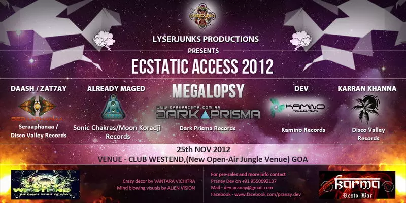 Ecstatic Access · 25 Nov 2012 · Goa (India) · goabase ॐ parties and people