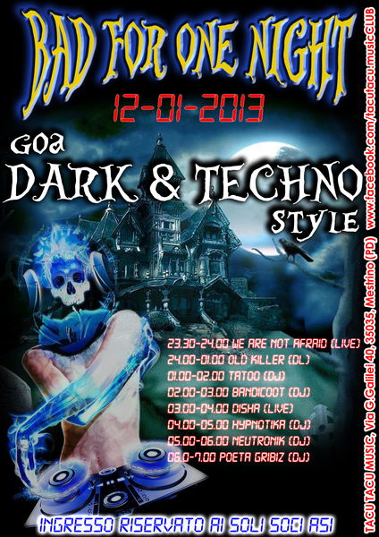 Party Flyer BAD FOR ONE NIGHT 12 Jan '13, 23:00