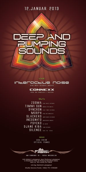 Party Flyer DEEP & PUMPING SOUNDS @ FABRIK 12 Jan '13, 23:00