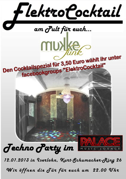 Party Flyer ElektroCocktail 12 Jan '13, 22:00