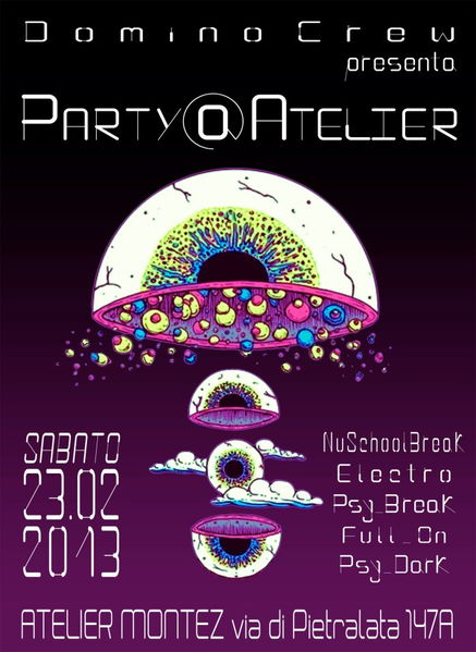Party Flyer DOMINO CREW PARTY @ ATELIER 23 Feb '13, 22:30